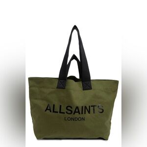 All Saints Acari Tarmac green tote bag